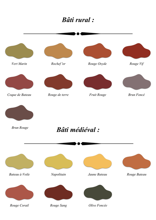 Nuancier pour les couleurs des monuments historiques