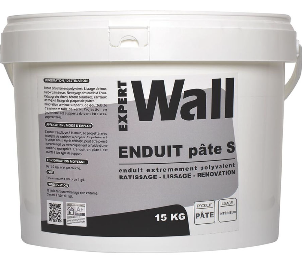 Enduit en pâte S Expert Wall - Enduit de lissage pour tous supports intérieurs