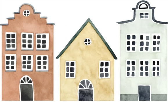 Papier Peint Panoramique CASADECO - Little houses spray up