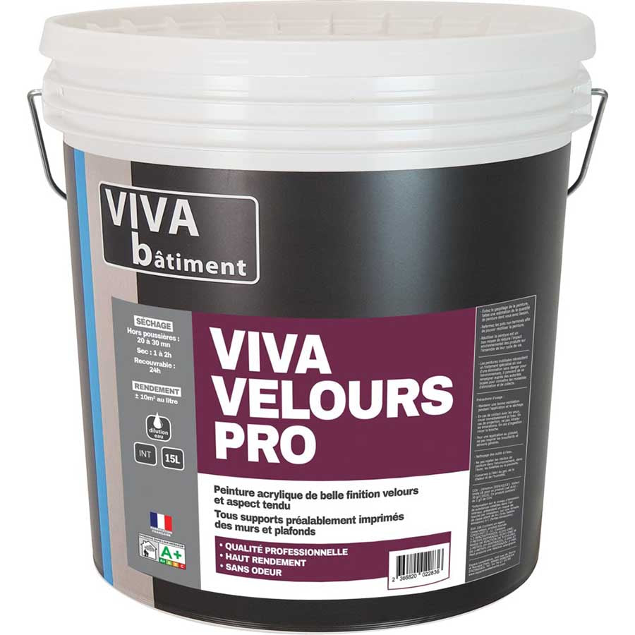Viva Velours Pro - Peinture acrylique veloutée pour murs et plafonds