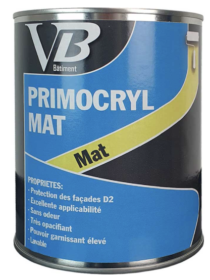 Primocryl mat blanc - Peinture acrylique mate pour murs et plafonds