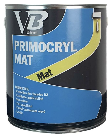 Primocryl mat blanc - Peinture acrylique mate pour murs et plafonds