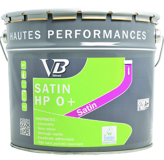 VB Satin HP O+ Blanc - Peinture de finition satinée pour murs et plafonds