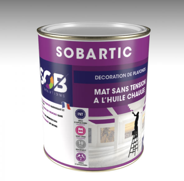 IMPRESSION MAT SANS TENSION à base d’huile chaulée dans le white spirit, pour mur et plafond - Sobartic