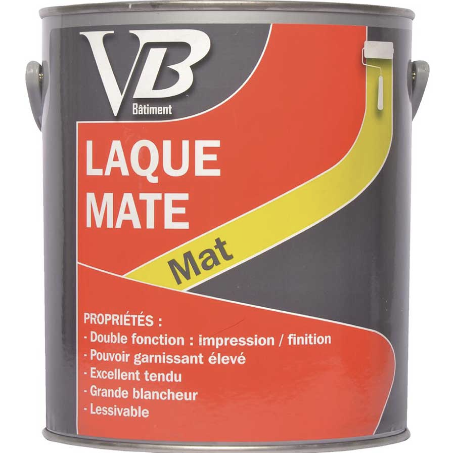 VB Laque mate blanche - Peinture gycéro pour murs, plafonds, mobiliers, huisseries...