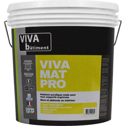 Viva Mat Pro - Peinture acrylique mate pour murs et plafonds