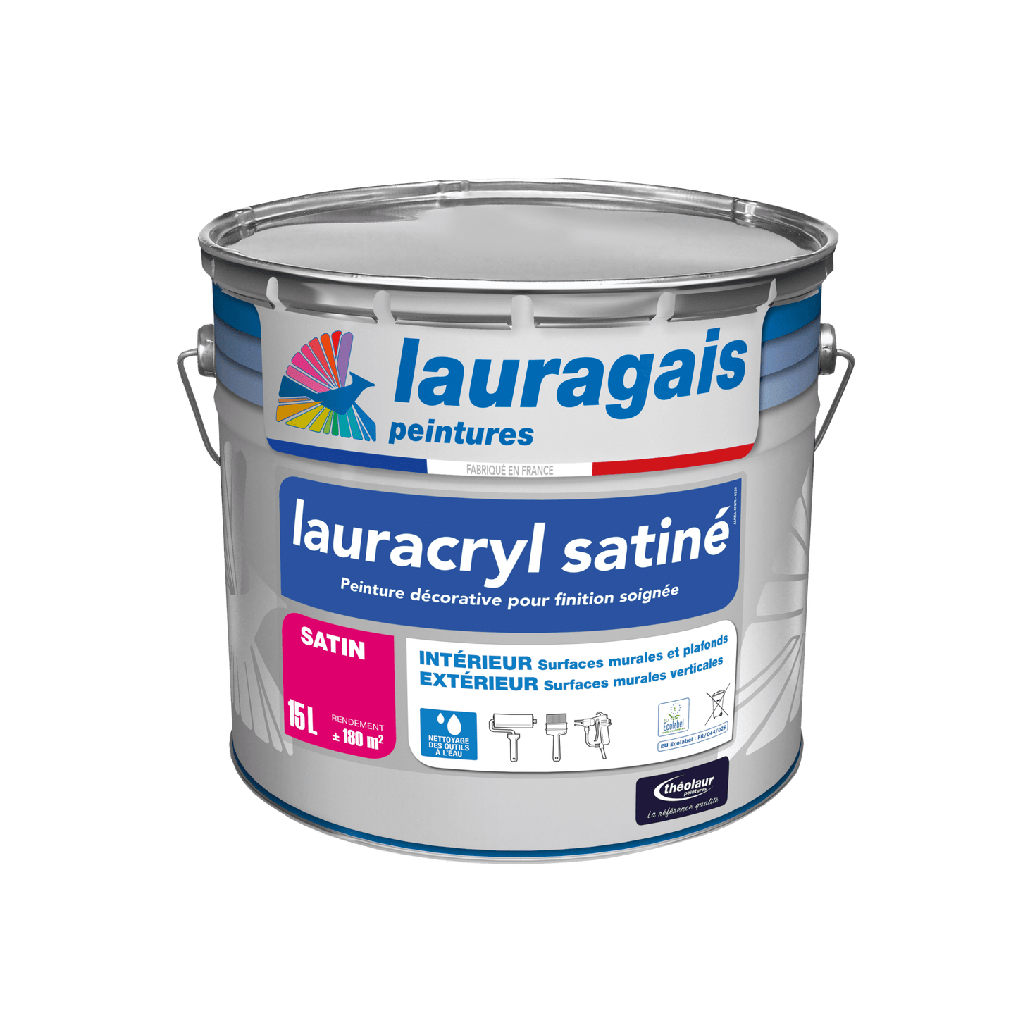 Lauracryl satin blanc - Peinture de finition satinée pour murs et plafonds