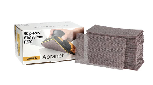 Abranet® 81 x 133 mm MIRKA - Coupe abrasive auto-agrippante maille micro-perforée