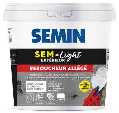 SEMIN - Enduit de rebouchage SEM-LIGHT 1L