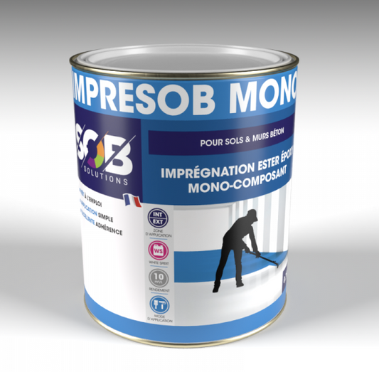 Imprégnation ester époxy monocomposante en phase solvant d’aspect satiné mat pour supports béton - Impresob mono 3L